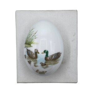 VTG Noritake Japan LE 1975 5th Ed. Easter Egg Mallard Duck Family Bone China Box